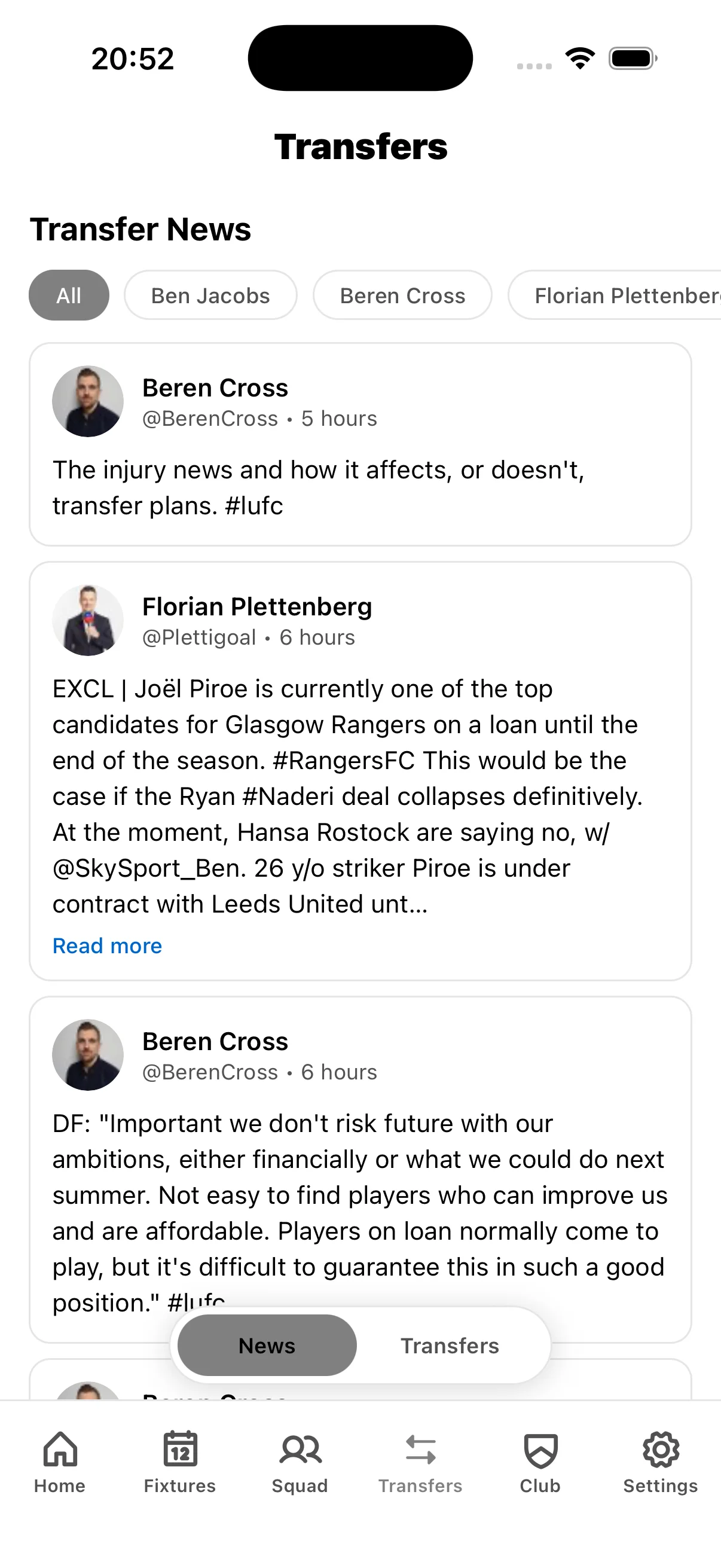 Leeds United transfer window updates with completed signings, reliable rumours from tier 1 journalists, and contract news