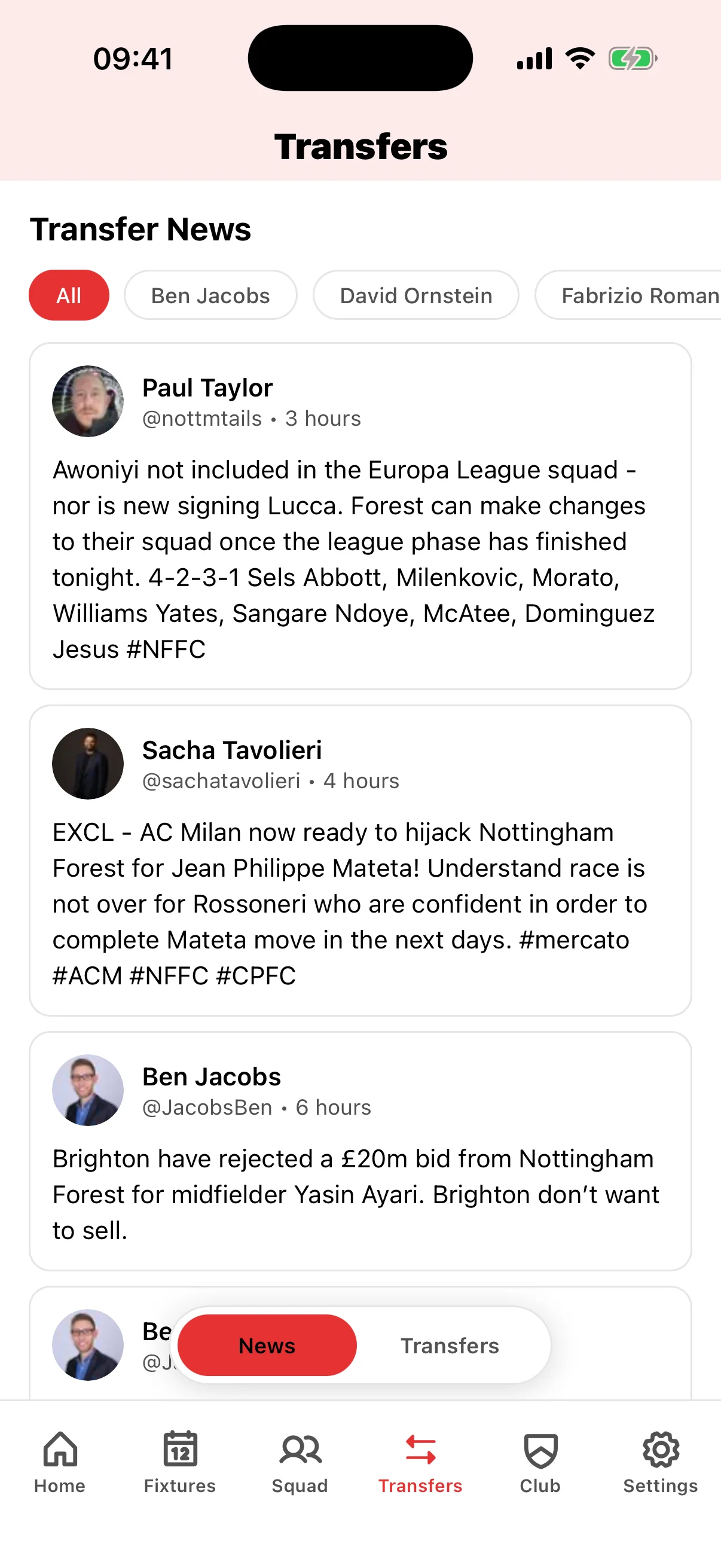 Nottingham Forest transfer window updates with completed signings, reliable rumours from tier 1 journalists, and contract news